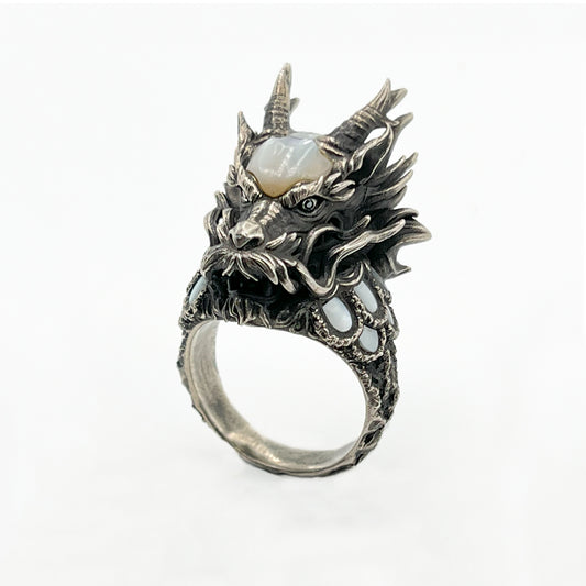 Dragon Mother of Pearl Ring