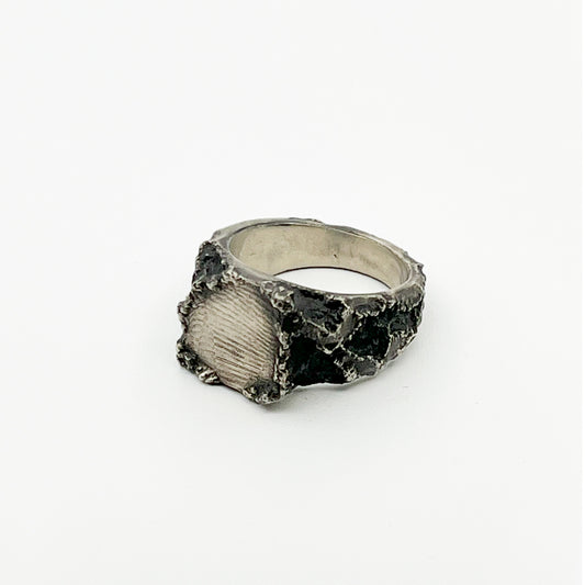 Concrete Square Signet Ring