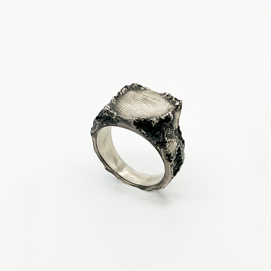 Concrete Square Signet Ring